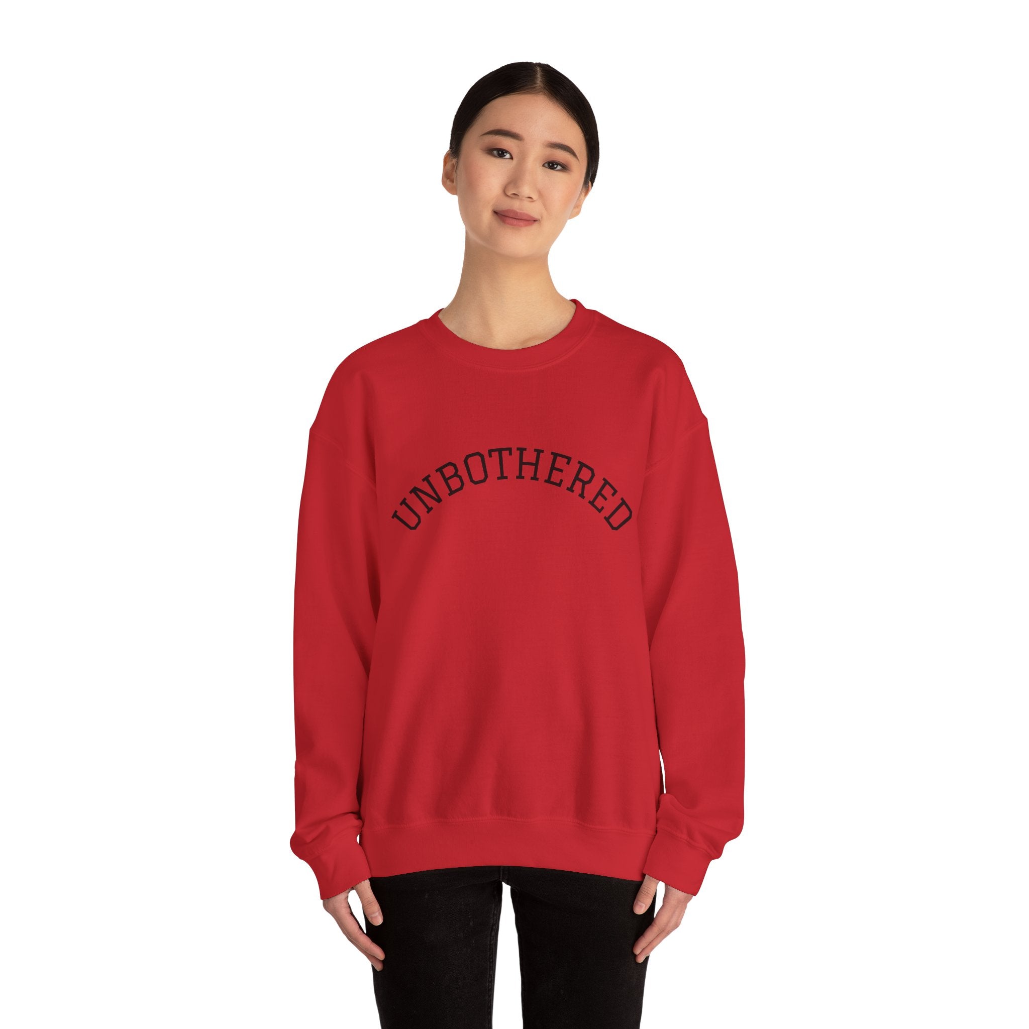 Unbothered Sweatshirt — Minimal Arch Logo Crewneck