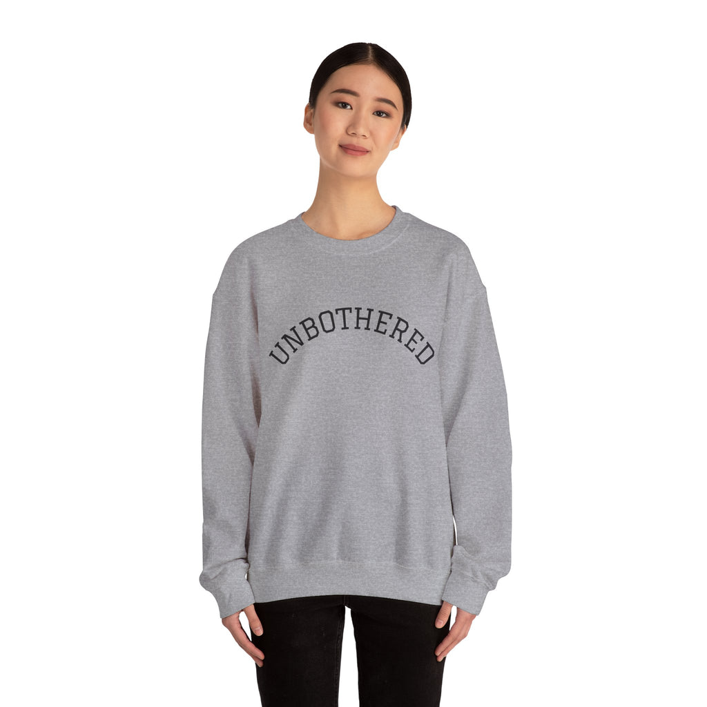 Unbothered Sweatshirt — Minimal Arch Logo Crewneck
