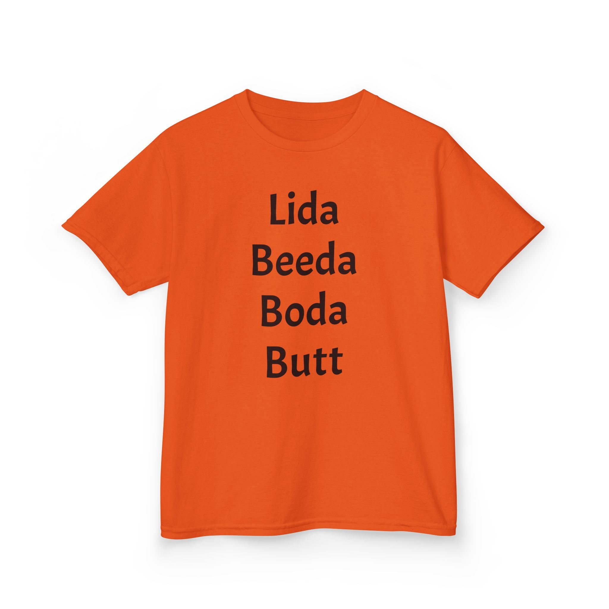 Kids Tee — Playful 'Lida Beeda Boda Butt' Funny Text Shirt