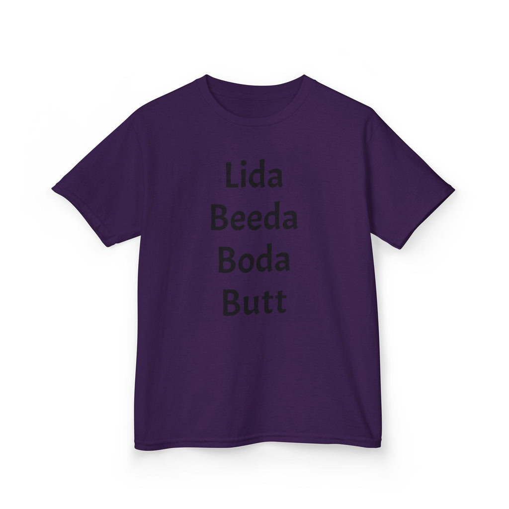 Kids Tee — Playful 'Lida Beeda Boda Butt' Funny Text Shirt