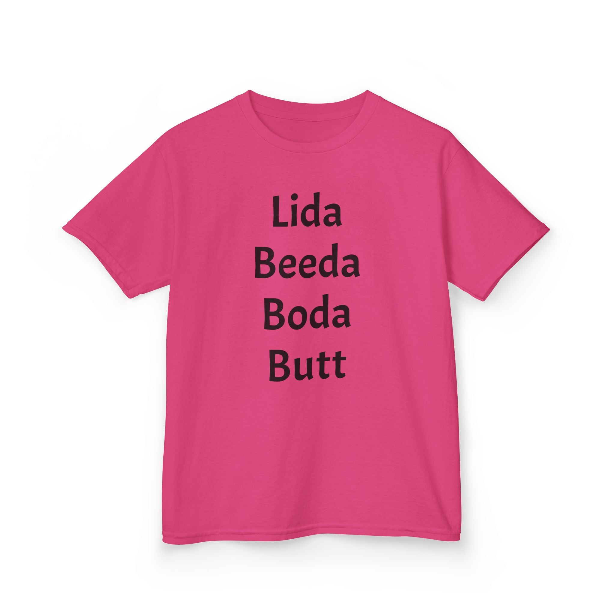 Kids Tee — Playful 'Lida Beeda Boda Butt' Funny Text Shirt