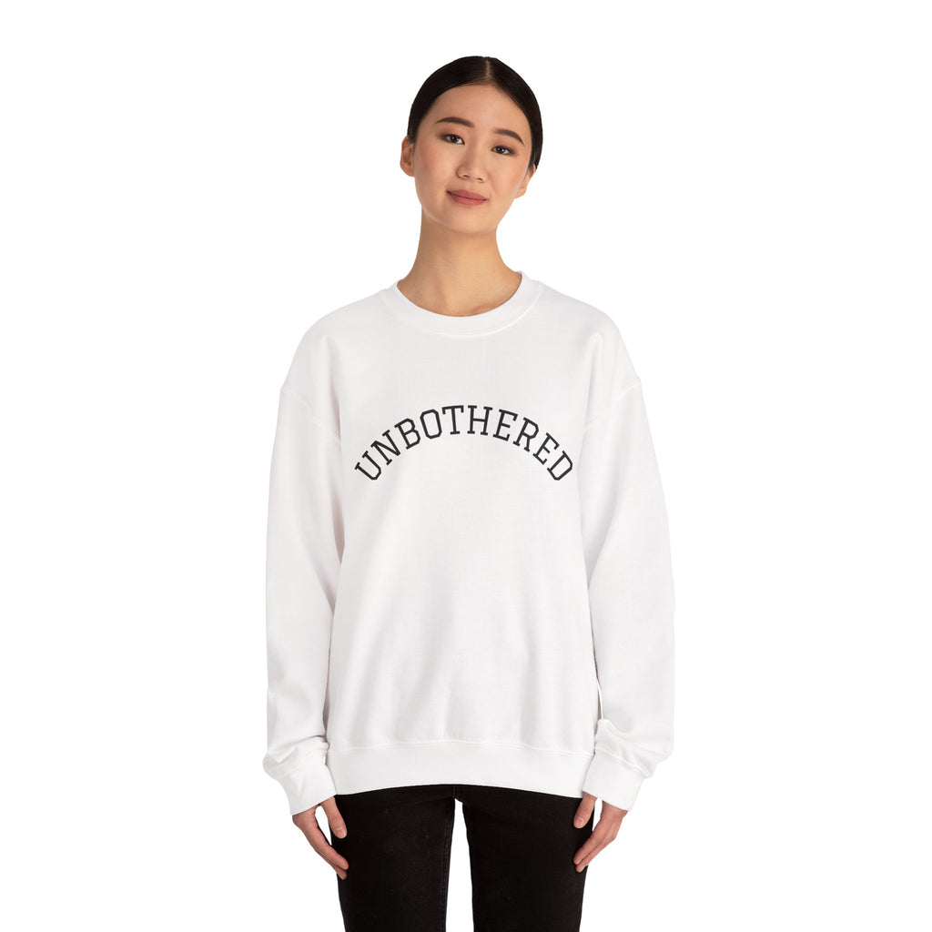 Unbothered Sweatshirt — Minimal Arch Logo Crewneck