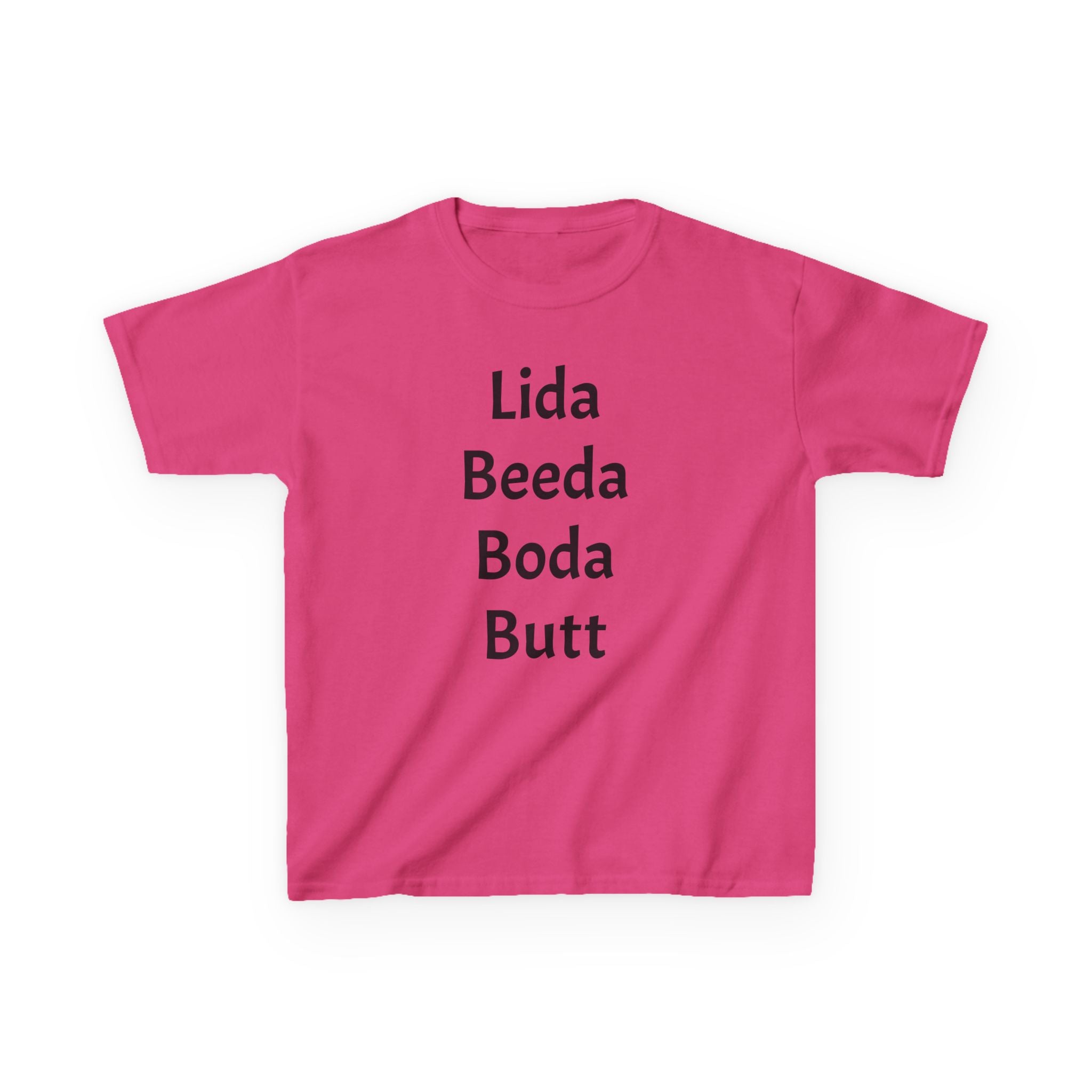 Kids Tee — Playful 'Lida Beeda Boda Butt' Funny Text Shirt
