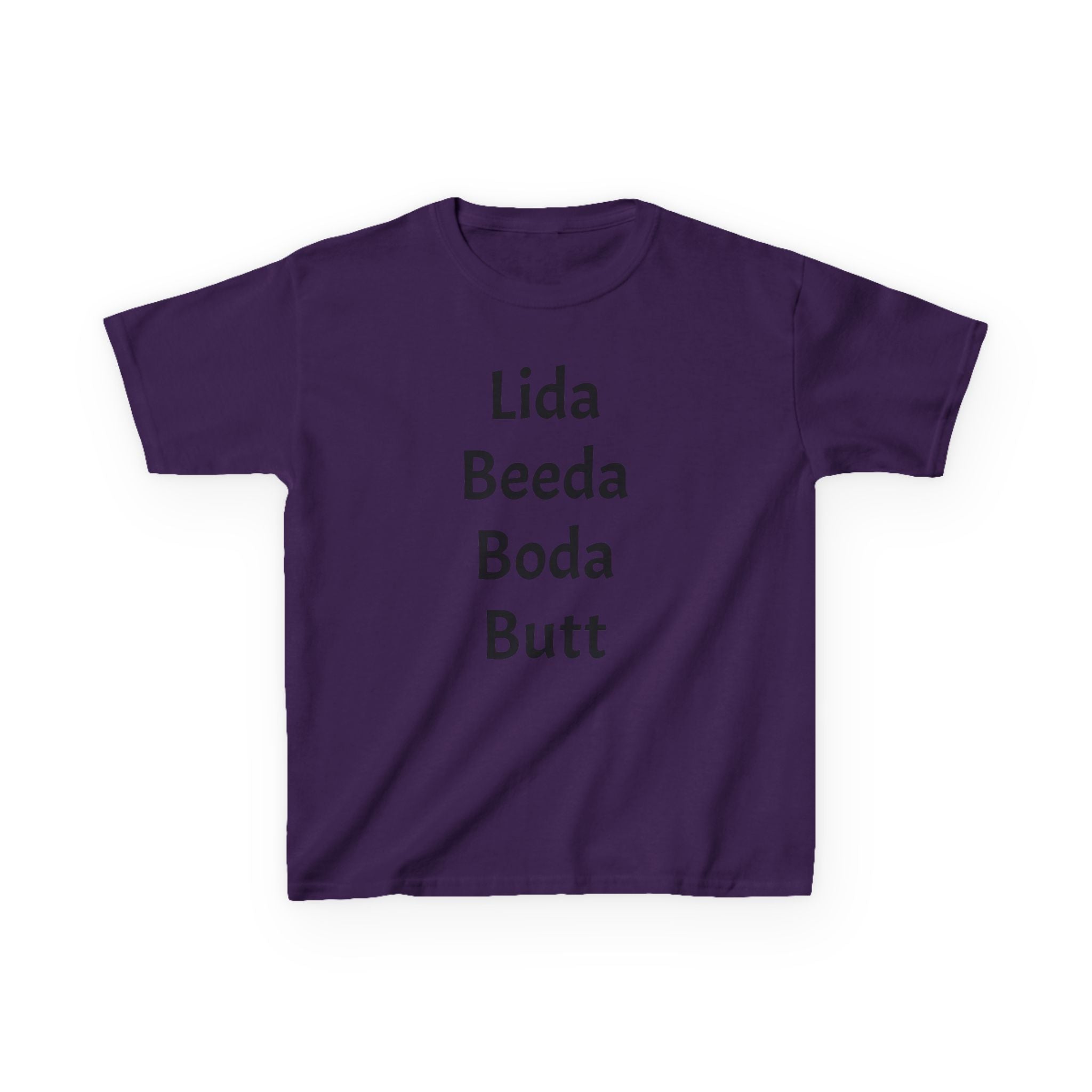 Kids Tee — Playful 'Lida Beeda Boda Butt' Funny Text Shirt