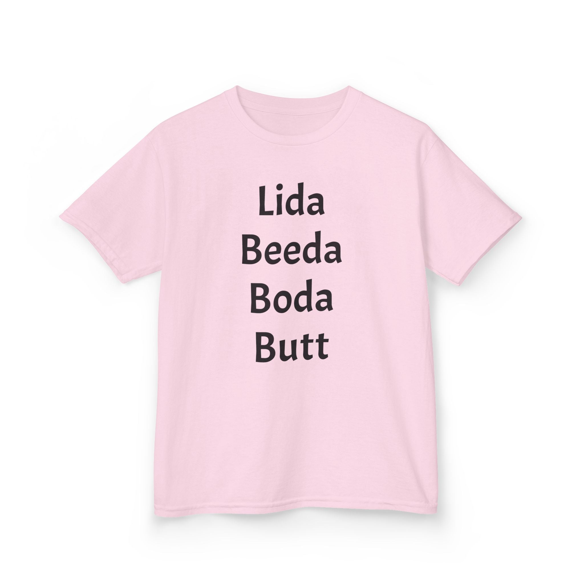 Kids Tee — Playful 'Lida Beeda Boda Butt' Funny Text Shirt