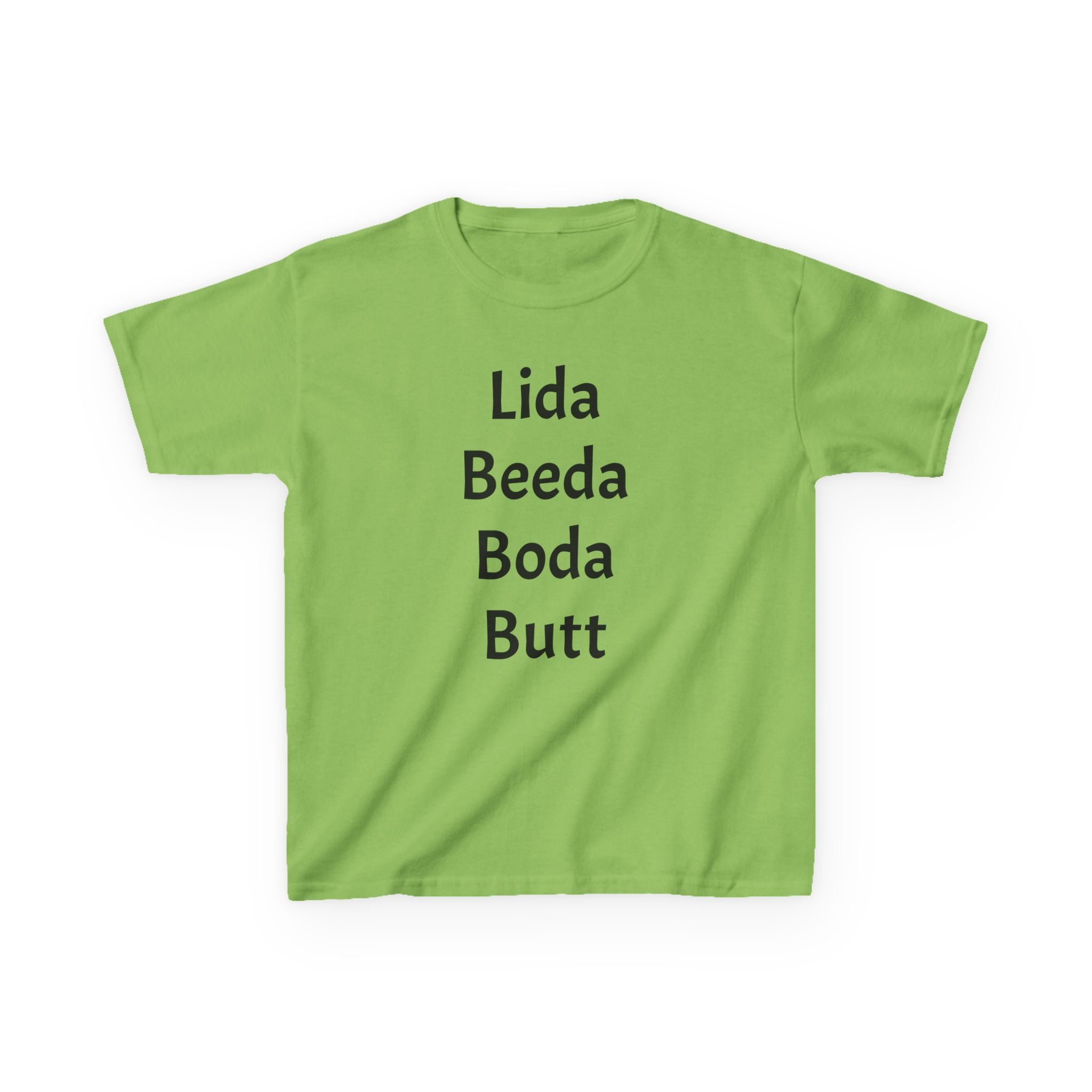 Kids Tee — Playful 'Lida Beeda Boda Butt' Funny Text Shirt