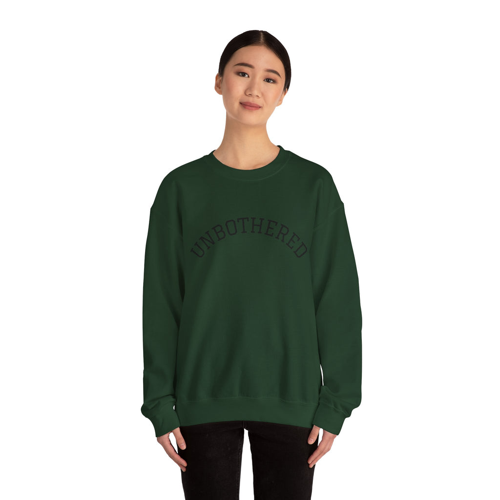 Unbothered Sweatshirt — Minimal Arch Logo Crewneck
