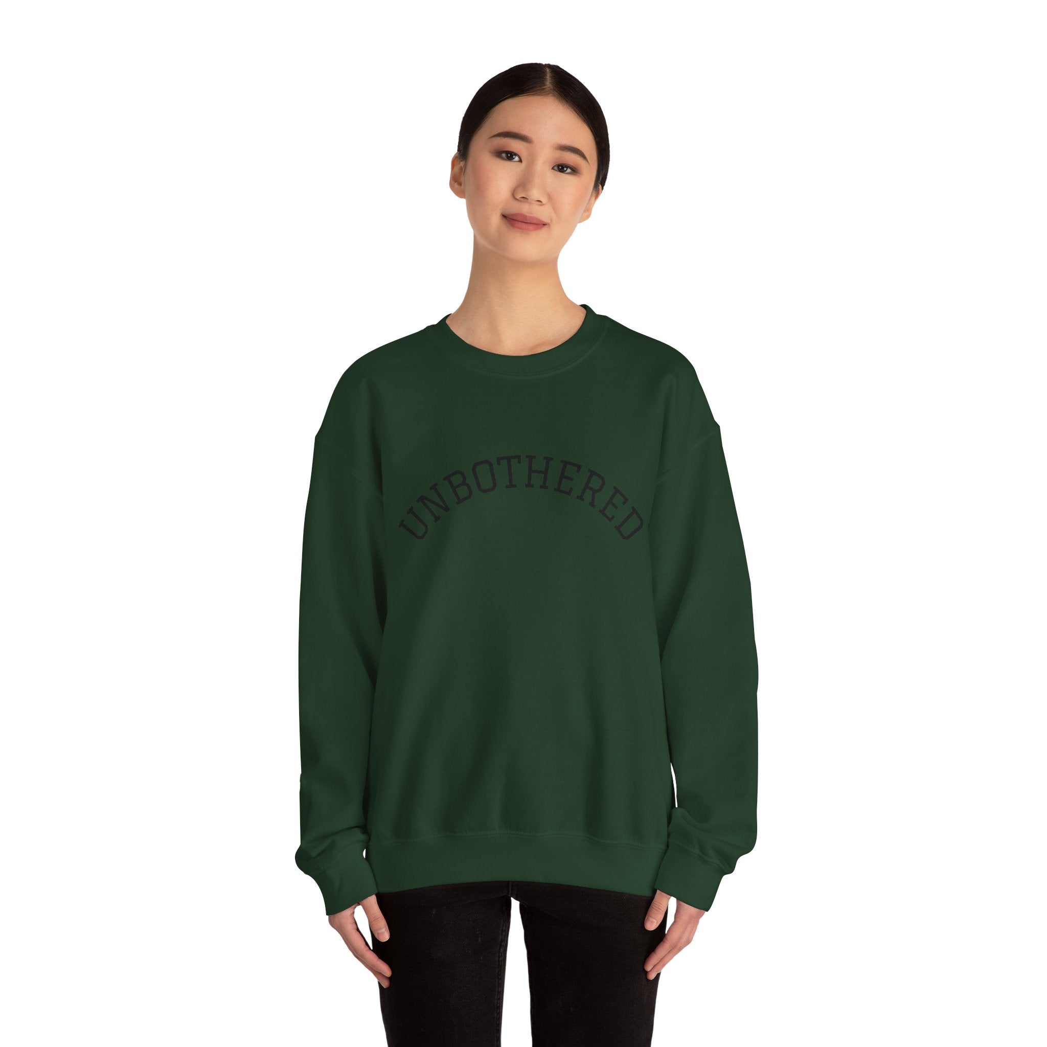 Unbothered Sweatshirt — Minimal Arch Logo Crewneck