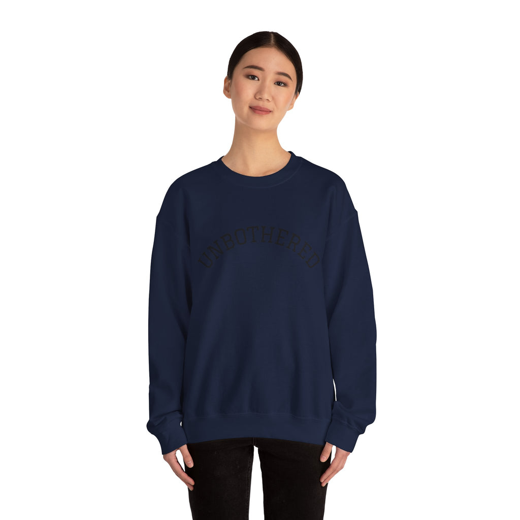Unbothered Sweatshirt — Minimal Arch Logo Crewneck