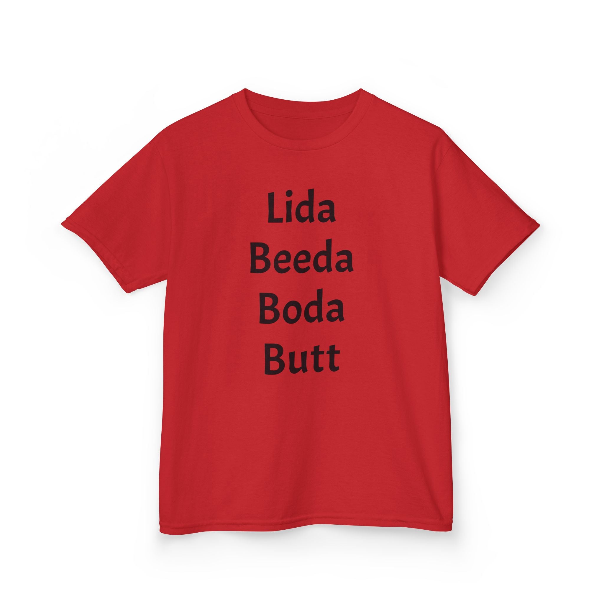 Kids Tee — Playful 'Lida Beeda Boda Butt' Funny Text Shirt