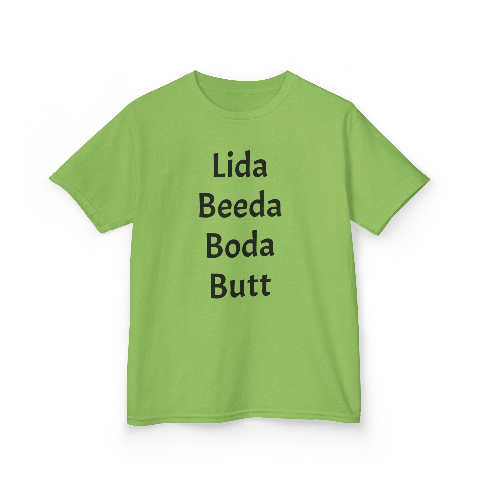 Kids Tee — Playful 'Lida Beeda Boda Butt' Funny Text Shirt