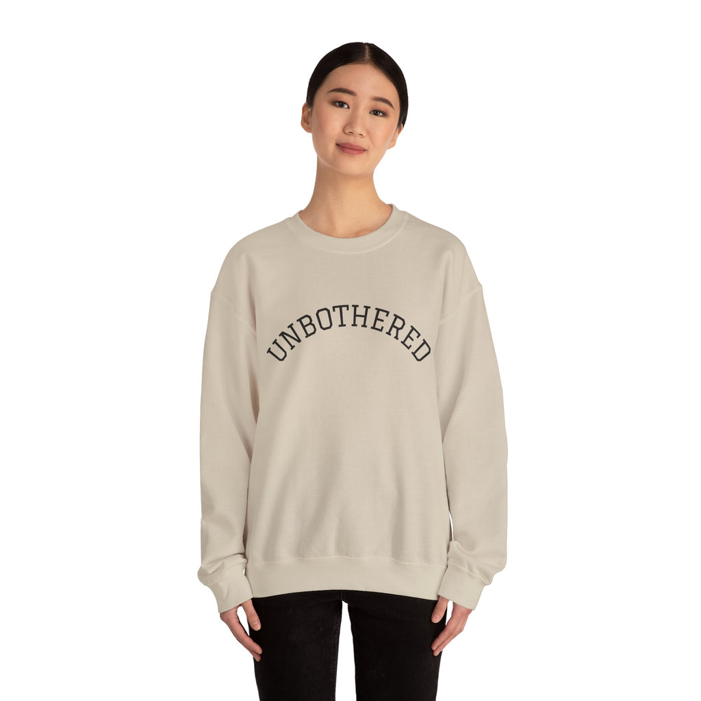 Unbothered Sweatshirt — Minimal Arch Logo Crewneck