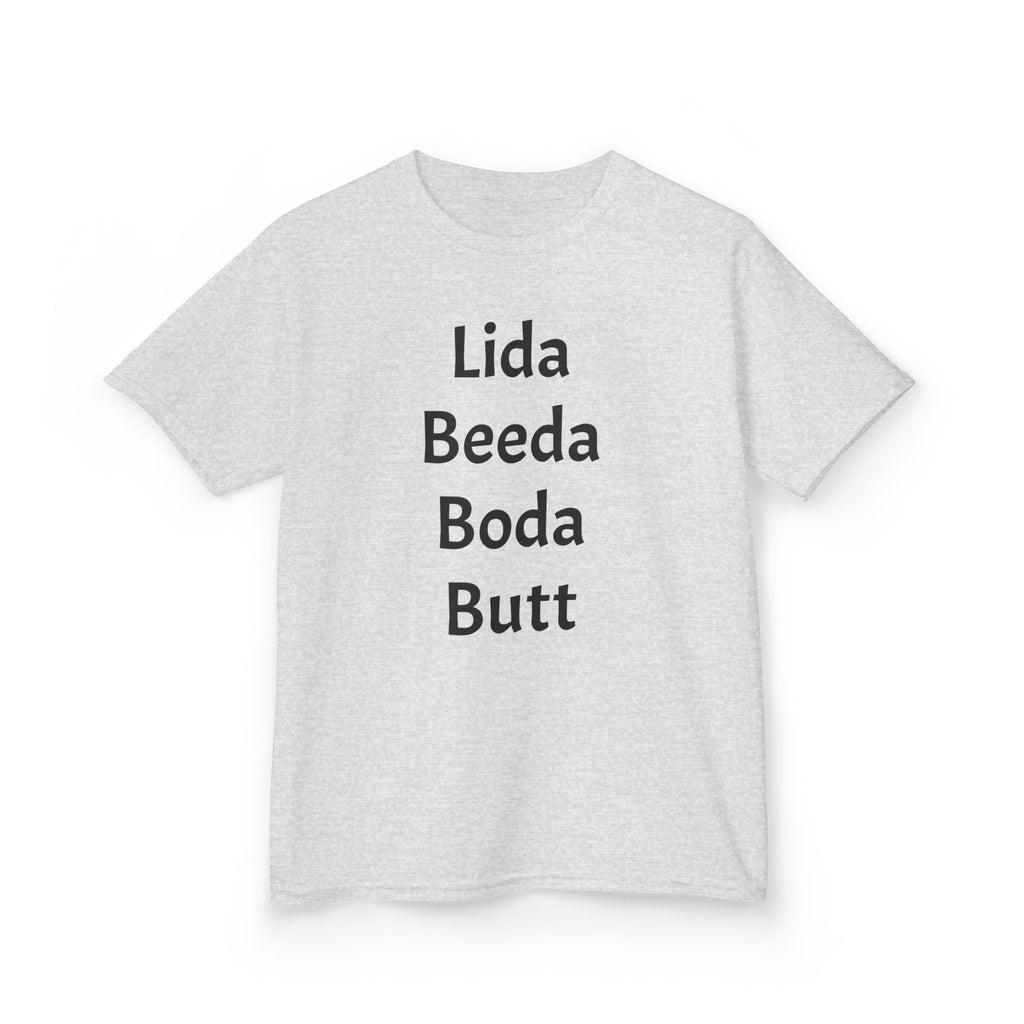 Kids Tee — Playful 'Lida Beeda Boda Butt' Funny Text Shirt