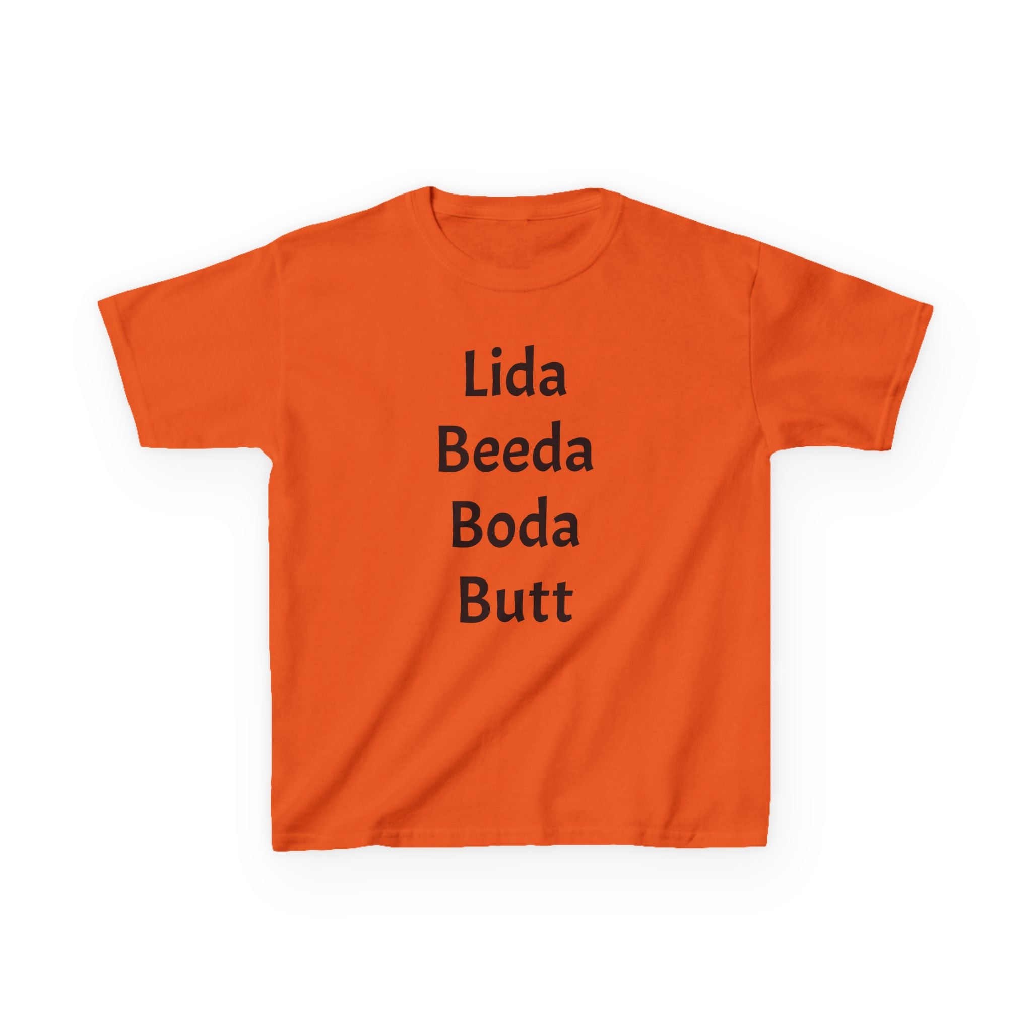 Kids Tee — Playful 'Lida Beeda Boda Butt' Funny Text Shirt