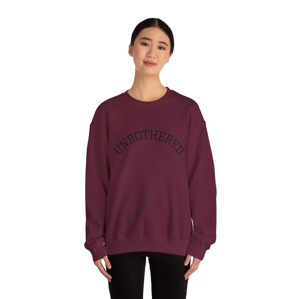 Unbothered Sweatshirt — Minimal Arch Logo Crewneck