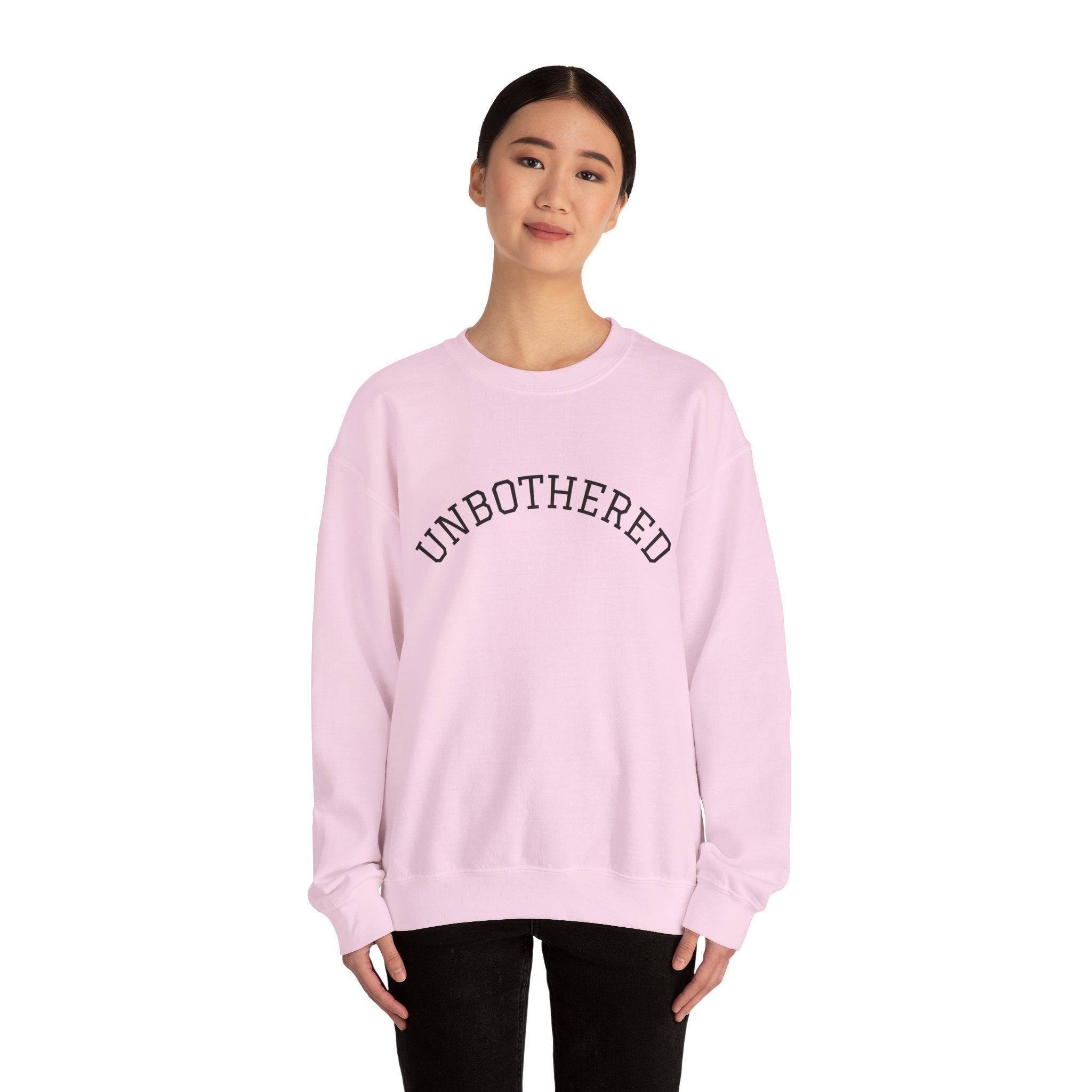 Unbothered Sweatshirt — Minimal Arch Logo Crewneck